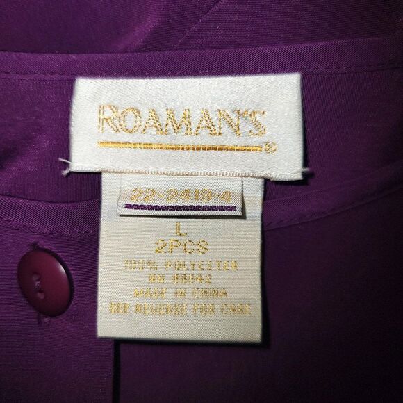 Roamans purple 2pc flowing pants set - Picture 10 of 11